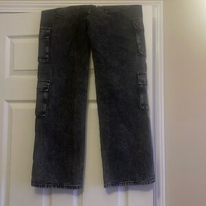 Black wide leg jeans
